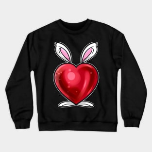 I Love Easter Heart With Bunny Ears and Feet. Easter Crewneck Sweatshirt